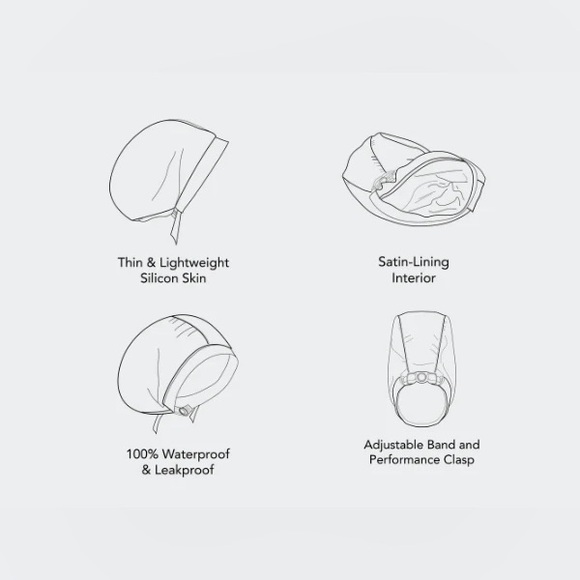 Hairbrella Satin-Lined Waterproof, Adjustable Swim Cap - Picture 6 of 16